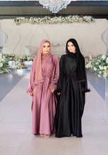 Load image into Gallery viewer, FEATHER SLEEVE ABAYA | BLACK |