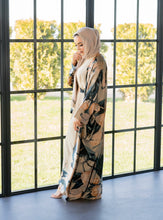 Load image into Gallery viewer, FLORAL PRINTED 4 PIECE ABAYA | GREEN/BEIGE |