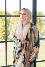 Load image into Gallery viewer, FLORAL PRINTED 4 PIECE ABAYA | GREEN/BEIGE |