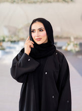 Load image into Gallery viewer, 3 PIECE OPEN CRYSTAL ABAYA | BLACK |