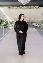 Load image into Gallery viewer, BEADED ROSE ABAYA | BLACK |