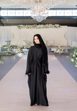 Load image into Gallery viewer, FEATHER SLEEVE ABAYA | BLACK |
