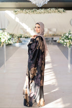 Load image into Gallery viewer, FLORAL PRINTED 4 PIECE ABAYA | TAUPE/BLACK |