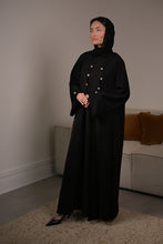 Load image into Gallery viewer, DELICATE BUTTERFLY DETAIL OPEN ABAYA | BLACK |