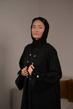 Load image into Gallery viewer, DELICATE BUTTERFLY DETAIL OPEN ABAYA | BLACK |