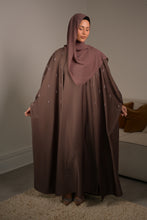Load image into Gallery viewer, EMBELLISHED CAPE 3 PIECE ABAYA | CHOCOLATE |