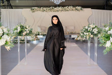 Load image into Gallery viewer, FEATHER SLEEVE ABAYA | BLACK |