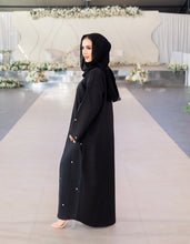 Load image into Gallery viewer, 3 PIECE OPEN CRYSTAL ABAYA | BLACK |