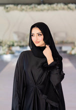 Load image into Gallery viewer, FEATHER SLEEVE ABAYA | BLACK |