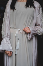 Load image into Gallery viewer, CRYSTAL SLEEVE SATIN ORGANZA 4 PIECE ABAYA | CHAMPAGNE |
