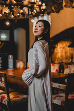 Load image into Gallery viewer, CRYSTAL SLEEVE SATIN ORGANZA 4 PIECE ABAYA | CHAMPAGNE |