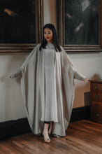 Load image into Gallery viewer, LUXURY HEAVY CRYSTAL CUFF OPEN CAPE ABAYA | MINT SILVER |