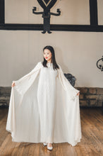 Load image into Gallery viewer, | BRIDAL | PEARL CREAM CAPE WITH MATCHING PLISSE BELL SLEEVE DRESS