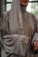 Load image into Gallery viewer, CLOSED CRYSTAL BATWING ABAYA | TAUPE |