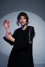 Load image into Gallery viewer, STRAIGHT ZIPPED ABAYA WITH EMBELLISHED SHOULDERS