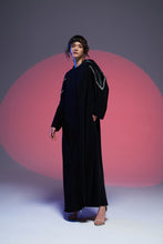 Load image into Gallery viewer, STRAIGHT ZIPPED ABAYA WITH EMBELLISHED SHOULDERS