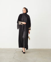 Load image into Gallery viewer, FEATHER SLEEVE OPEN ABAYA | NUDE |