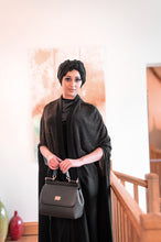 Load image into Gallery viewer, | BLACK CAPE WITH SUBTLE LUREX DETAIL |