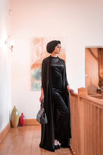 Load image into Gallery viewer, | BLACK CAPE WITH SUBTLE LUREX DETAIL |