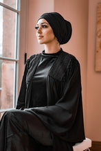 Load image into Gallery viewer, | BLACK CAPE WITH EMBELLISHED SHOULDERS |