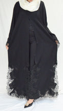 Load image into Gallery viewer, DELICATE LACE DETAIL ABAYA | BLACK |