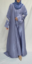 Load image into Gallery viewer, CRYSTAL CUFF ORGANZA 3 PIECE ABAYA | BLUE |