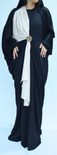 Load image into Gallery viewer, CLOSED TWO-TONE BUTTERFLY ABAYA | BLACK AND NUDE |