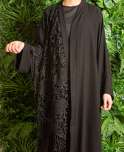 Load image into Gallery viewer, | CROCHET DETAIL OPEN ABAYA |