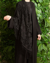 Load image into Gallery viewer, | CROCHET DETAIL OPEN ABAYA |