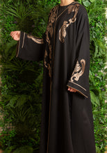 Load image into Gallery viewer, | STRAIGHT CUT ABAYA WITH GOLD EMBROIDERY |