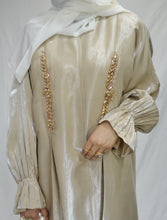 Load image into Gallery viewer, EMBELLISHED ORGANZA 3 PIECE ABAYA | PALE GOLD |