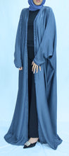Load image into Gallery viewer, STUNNING GREY OPEN CAPE ABAYA