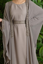 Load image into Gallery viewer, | GREY CHIFFON CAPE DRESS |