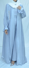 Load image into Gallery viewer, EMBELLISHED ORGANZA 3 PIECE ABAYA | ICE BLUE |