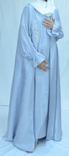 Load image into Gallery viewer, EMBELLISHED ORGANZA 3 PIECE ABAYA | ICE BLUE |