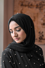 Load image into Gallery viewer, | BLACK PEARL ABAYA WITH FLARED SLEEVES | NURSING FRIENDLY |