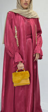 Load image into Gallery viewer, EMBELLISHED ORGANZA 3 PIECE ABAYA | DEEP RED |