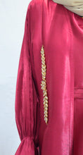 Load image into Gallery viewer, EMBELLISHED ORGANZA 3 PIECE ABAYA | DEEP RED |