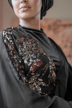 Load image into Gallery viewer, DRAPED SEQUIN ABAYA | GOLD |