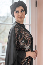 Load image into Gallery viewer, DRAPED SEQUIN ABAYA | GOLD |