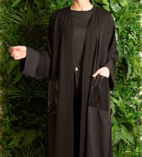 Load image into Gallery viewer, | STRAIGHT CUT ABAYA WITH CUFF AND POCKET DETAIL |