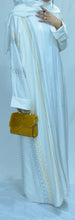 Load image into Gallery viewer, WHITE COTTON EMBROIDERED ABAYA (2 PIECE)