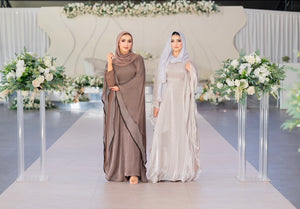 ELEGANT KAFTAN STYLE ABAYA| SILVER |