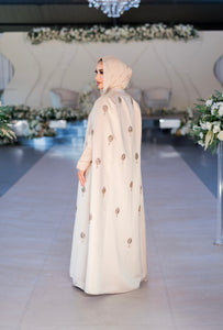 | LUXE | STRUCTURED GOLD CRYSTAL MOTIF CAPE