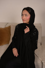 Load image into Gallery viewer, | LUXE | MAXI SLEEVE CRYSTAL KIMONO | BLACK

