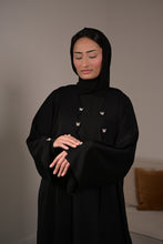 Load image into Gallery viewer, DELICATE BUTTERFLY DETAIL OPEN ABAYA | BLACK |
