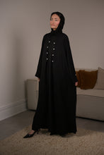Load image into Gallery viewer, DELICATE BUTTERFLY DETAIL OPEN ABAYA | BLACK |
