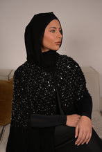 Load image into Gallery viewer, | LUXE | FLOWING CRYSTAL LATTICE CAPE | BLACK
