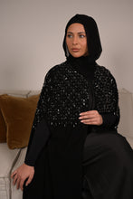 Load image into Gallery viewer, | LUXE | FLOWING CRYSTAL LATTICE CAPE | BLACK
