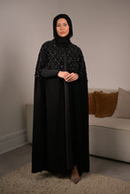 Load image into Gallery viewer, | LUXE | FLOWING CRYSTAL LATTICE CAPE | BLACK
